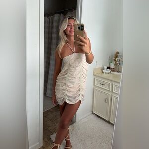 Solitaire ruched dress